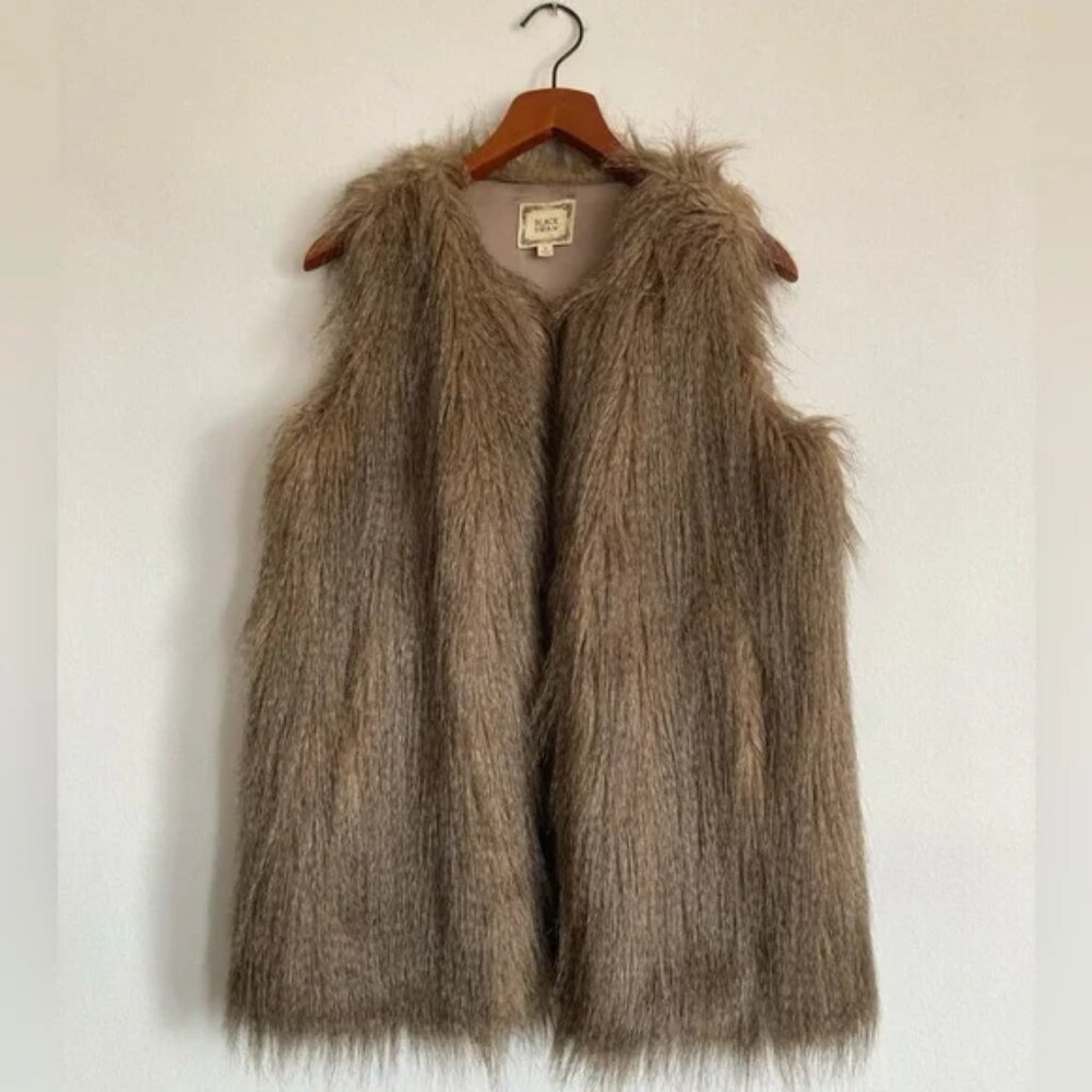 Black Swan Frost Flurry Of Fun Faux Fur Penny Lane Vest Size Small